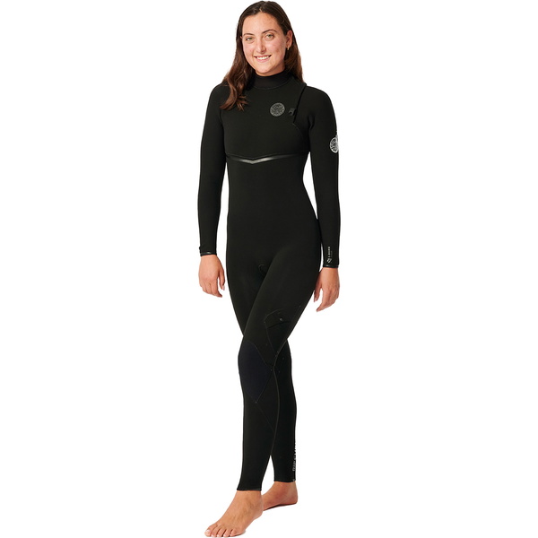 2025 Rip Curl Womens E-Bomb 4/3mm Zip Free Wetsuit 14KWFS - Black
